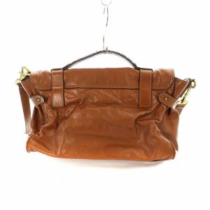 Mulberry ショルダーバッグ ハンド 2WAY レザー ゴールド金具 茶 ブラウン GY18