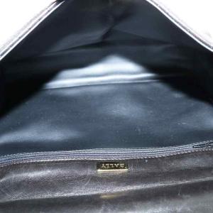 BALLY ハンドバッグ レザー キルティング ターンロック ロゴ ゴールド金具 黒 ブラック