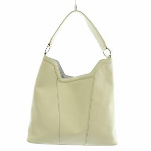 ハンドバッグ ワンショルダー シボ革 レザー マグネット アイボリー