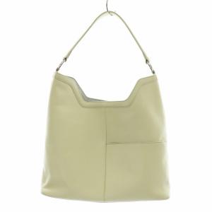 HAMANO ハンドバッグ ワンショルダー シボ革 レザー マグネット アイボリー