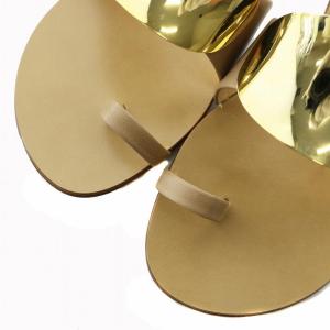 GIUSEPPE ZANOTTI サンダル ミュール レザー ゴールド金具 37 24cm ベージュ /XZ GY11