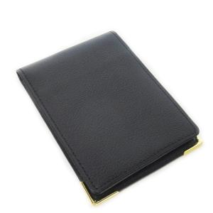 YVES SAINT LAURENT カードケース パスケース レザー 革 YSLロゴ ゴールド金具 黒 ブラック /CK24 GY18