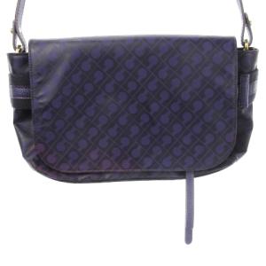 ショルダーバッグ ナイロン ベルト ストラップ ロゴ 総柄 紫 パープル /CK2 GY18