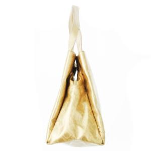 GHERARDINI ソフティ ハンドバッグ トートバッグ ナイロン ハンドルレザー 総柄 シャンパンゴールド