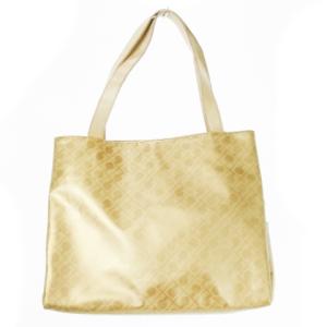 GHERARDINI ソフティ ハンドバッグ トートバッグ ナイロン ハンドルレザー 総柄 シャンパンゴールド