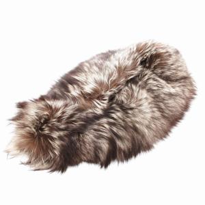 金サガ シルバーフォックスファー ティペット 毛皮マフラー グレー 茶 ブラウン /GV GY18