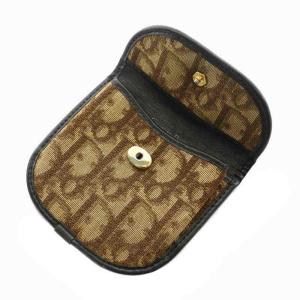 Christian Dior ヴィンテージ 小銭入れ コインケース キャンバス トロッター柄 総柄 CDロゴ 茶色 ブラウン