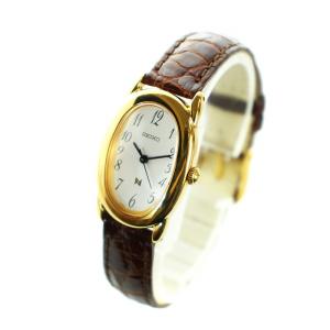 SEIKO NOIE ノイエ 腕時計 クォーツ レザーベルト 白文字盤 ゴールドカラー 金色 茶 ブラウン 1F21-5870 GY18