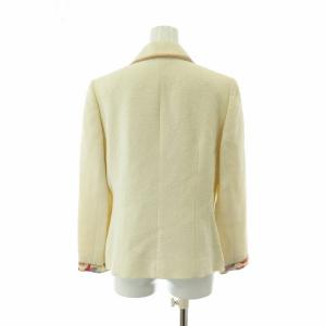 LEONARD テーラードジャケット シングル 3B 総裏地 肩パッド ノーベント 11AR L 白 ホワイト