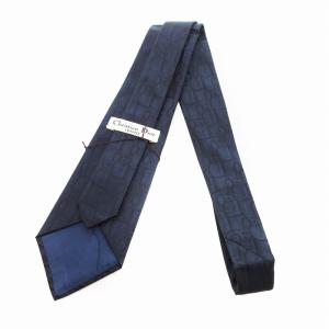 Christian Dior CRAVATES ネクタイ レギュラータイ ロゴ総柄 絹 シルク 紺 DM0001