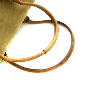 COACH ハンドバッグ スエード レザー ロゴ 裏地総柄 シグネチャー 茶 ブラウン GY18