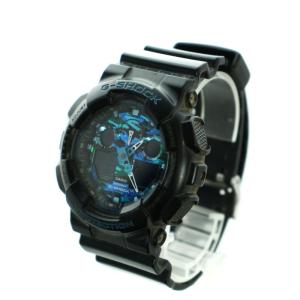 CASIO G-SHOCK 腕時計 ウォッチ デジタル アナログ クロノグラフ ロゴ カモフラ 迷彩 黒 ブラック GA-100CB GY27