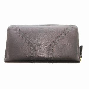 YVES SAINT LAURENT MUSE ミューズ 長財布 ラウンドファスナー ラウンドジップ ステッチ レザー 黒 /JS GY18