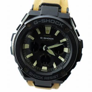 G-STEEL 腕時計 電波 タフソーラー デジアナ レザーベルト マルチバンド6