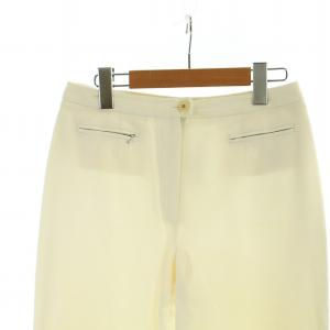 CHANEL フレアパンツ ジップフライ フレア 無地 ロゴ M 白 ホワイト GY18