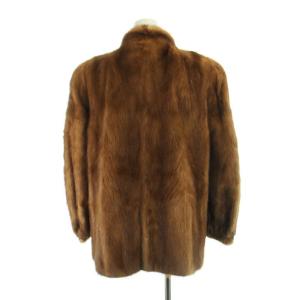 SAGA MINK 銀サガ 毛皮コート ミンクファー ミドル 長袖 総裏地 大きいサイズ 13 XL 茶 ブラウン GY18