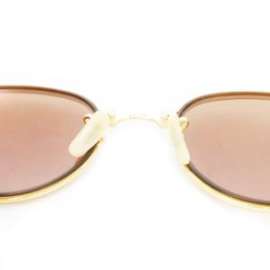 Ray-Ban サングラス 眼鏡 ウェリントン メタルフレーム  ミラーレンズ 鏡面 折りたたみ 4822 ゴールドカラー