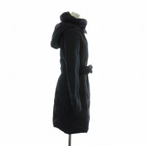 MAX&CO. ダウンコート アウター ロング フード ジップアップ ベルト付き 38 S 紺 ネイビー 44949911