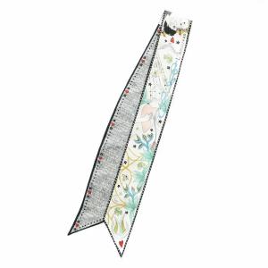 ミッツァ L'Amoureu スカーフ 絹 シルクツイル 総柄 マルチカラー