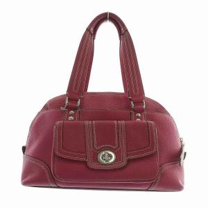 ハンプトンズ レザー ジップ サッチェル ハンドバッグ ピンク F13963 /XZ GY18