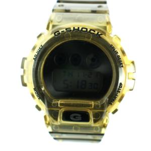 腕時計 ウォッチ クォーツ デジタル デイト カレンダー付き ロゴ クリア 黄 イエロー DW-6900SK GY18