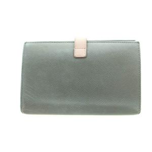 CELINE ラージ ストラップ ウォレット バイカラー 長財布 二つ折り レザー ミディアムグレー ホワイト 白 10B633BRU