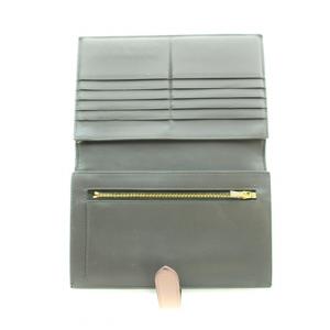 CELINE ラージ ストラップ ウォレット バイカラー 長財布 二つ折り レザー ミディアムグレー ホワイト 白 10B633BRU