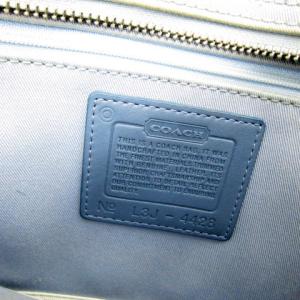 COACH ソーホー ハンドバッグ コットンツイル レザー 切替 ネイビー 紺 4428