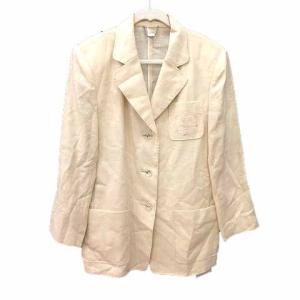 テーラードジャケット 麻 リネン 9AR M アイボリー 白 ホワイト /YK GY18