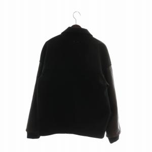 alexanderwang テーラードジャケット アウター シングル ウール混 牛革 レザー 切り替え 総裏地 L 黒 ブラック 茶色 ブラウン