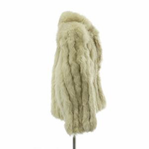 SAGA FOX 銀サガ ファーコート アウター 毛皮 フォックス ショート 肩パッド 6 S 白 ホワイト 茶色 ブラウン