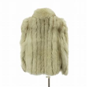 SAGA FOX 銀サガ ファーコート アウター 毛皮 フォックス ショート 肩パッド 6 S 白 ホワイト 茶色 ブラウン