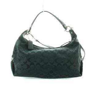 COACH ハンドバッグ ショルダー 2WAY シグネチャー キャンバス レザー ロゴ 黒 ブラック GY18