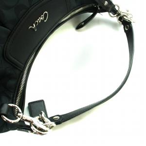 COACH ハンドバッグ ショルダー 2WAY シグネチャー キャンバス レザー ロゴ 黒 ブラック GY18