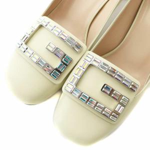 GUCCI パンプス　ローヒール　エナメル　ホワイト　グッチ　37C GUCCI パンプスローヒールエナメルホワイトグッチ37C