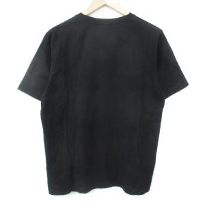 DIESEL Tシャツ カットソー 半袖 クルーネック ロゴ刺繍 L 黒 ブラック /FF6 GY18