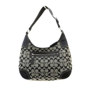 COACH ショルダーバッグ シグネチャー キャンバス レザー ブラック F13971