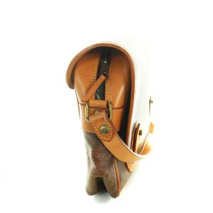 ETRO ショルダーバッグ レザー PVC ペイズリー柄 総柄 ロゴ 茶 ブラウン GY18