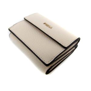 FURLA 3つ折り財布 ミニ財布 小銭入れ シボ革 レザー オフホワイト 白 PCY9UNO