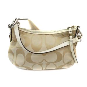 COACH ショルダーバッグ ハンドバッグ 2WAY キャンバス レザー シグネチャー ベージュ F23546