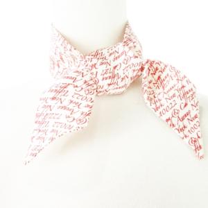 ミニスカーフ タイ シルク 絹 ロゴ プリント グラフィック 総柄 赤 レッド /CK20 GY11