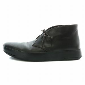 PRADA チャッカブーツ レザーシューズ ショート ラウンドトゥ 5 24cm 黒 ブラック