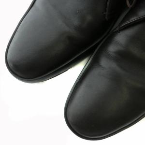 PRADA チャッカブーツ レザーシューズ ショート ラウンドトゥ 5 24cm 黒 ブラック