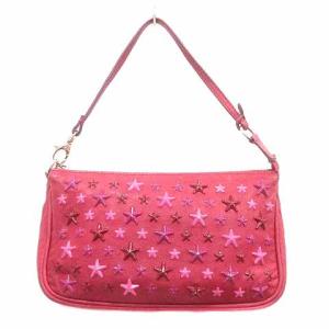 ワンショルダー ミニ ハンド バッグ ポーチ 星 スター スタッズ レザー ピンク 赤 レッド /YK