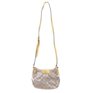 COACH ショルダーバッグ キャンバス レザー シグネチャー アイボリー
