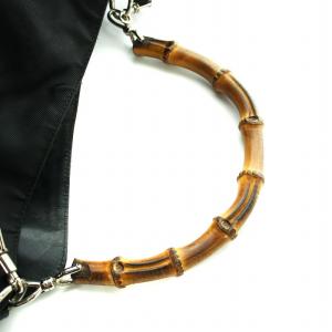 GUCCI バンブー ショルダー バッグ ハンド 2WAY ナイロン レザー ロゴ 黒 ブラック 001 1998 1577 GY18