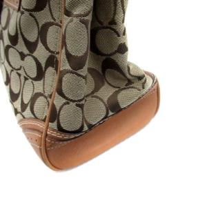 COACH ハンドバッグ ショルダーバッグ シグネチャー柄 キャンバス レザー 茶色 ブラウン ベージュ 10508