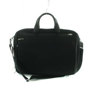 ブリーフケース ビジネスバッグ ショルダー 2WAY ナイロンキャンバス レザー ロゴ 黒 ブラック GY18