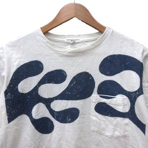 Engineered Garments カットソー Tシャツ クルーネック プリント 半袖 M 白 ホワイト