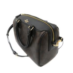 COACH ハンドバッグ ショルダーバッグ 斜め掛け 2WAY PVC レザー シグネチャー ロゴ ブラウン F32203